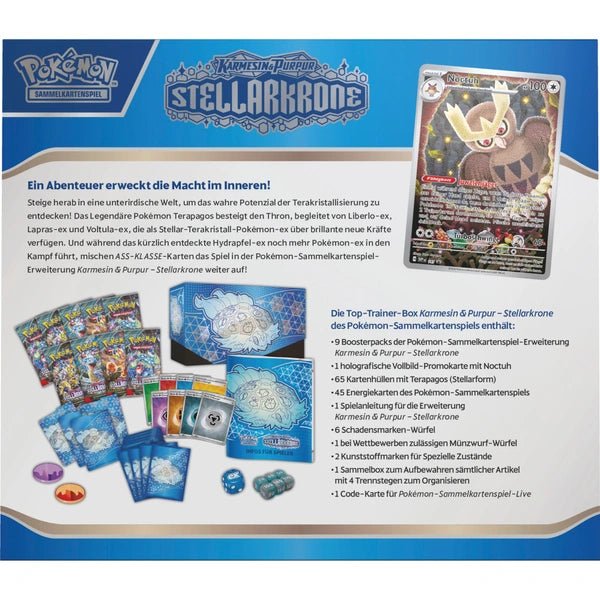 Pokémon Karmesin & Purpur Stellarkrone Top Trainer Box Sammelkarten TCG - NerdMania