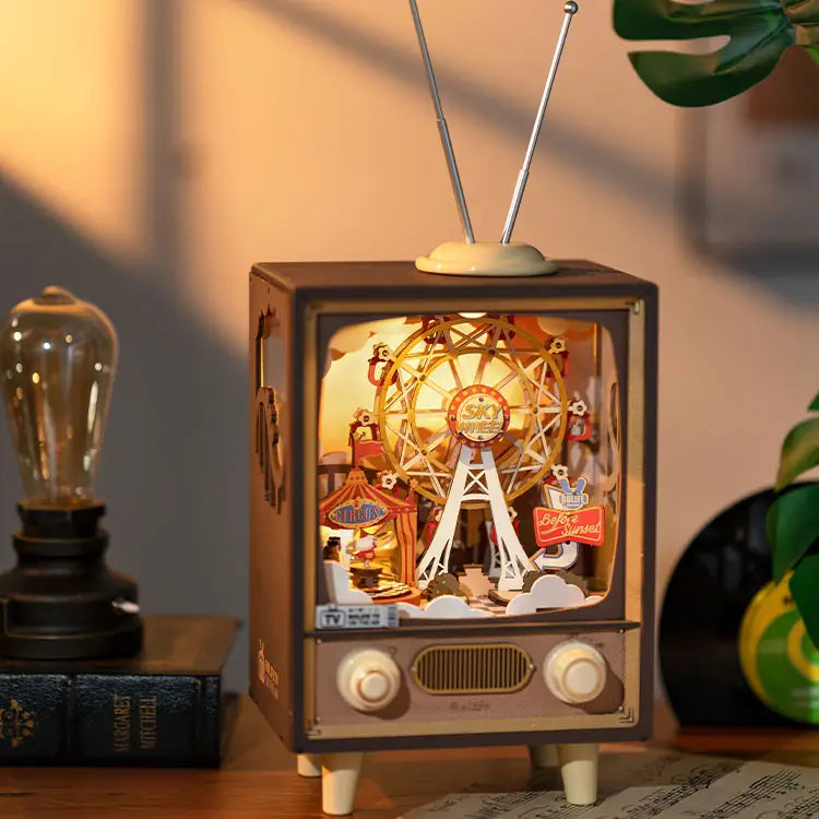 Robotime Rolife Music Dreamer Sunset Carnival - DIY 3D Holz Puzzle Spieluhr mit Licht NerdMania