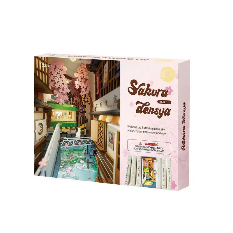 Rolife Sakura Densya DIY Book Nook Regaleinsatz-Set TGB01 Holzbausatz - NerdMania