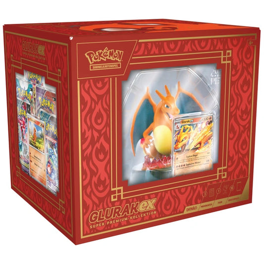 Pokémon Sammelkarten Glurak-ex Super Premium Kollektion mit 10 Booster Packs