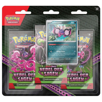 Pokémon Karmesin & Purpur Nebel der Sagen - 3-Pack-Blister Infamomo - Deutsch