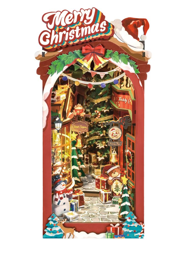 Rolife Book Nook Christmas Street TGC06 Robotime Bausatz Holz Weihnachten