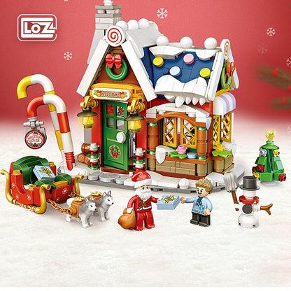 LOZ 1223 Weihnachtshaus Bausatz Bausteine Bricks Christmas House