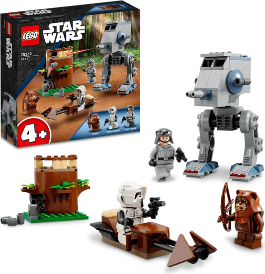 LEGO 75332 Star Wars AT-ST mit Ewok Wicket und Scout Trooper Minifiguren Bausteine Bricks Bausatz gebraucht-wie neu