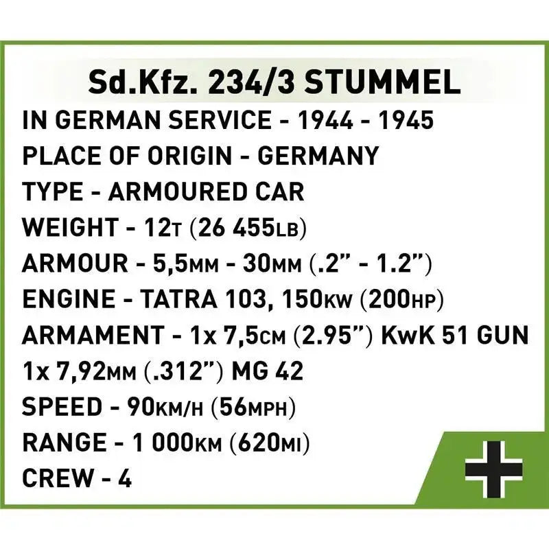 Cobi 2288 Sd.Kfz. 234/3 Stummel Historical Collection Bausteine NerdMania