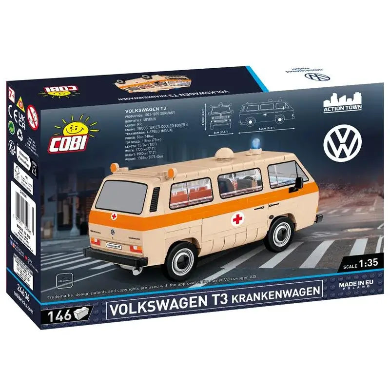 Cobi 24636 Volkswagen T3 Krankenwagen Action Town Bausteine Bricks