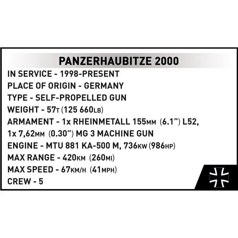 Cobi 2628 Panzerhaubitze 2000 Armed Forces Bausteine Bricks
