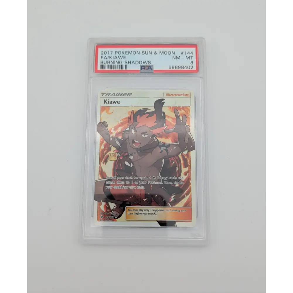 Kiawe Full Art 144/147 Pokémon Sonne & Mond: Nacht in Flammen PSA 8 NM-MT ENG Sammelkarte TCG NerdMania