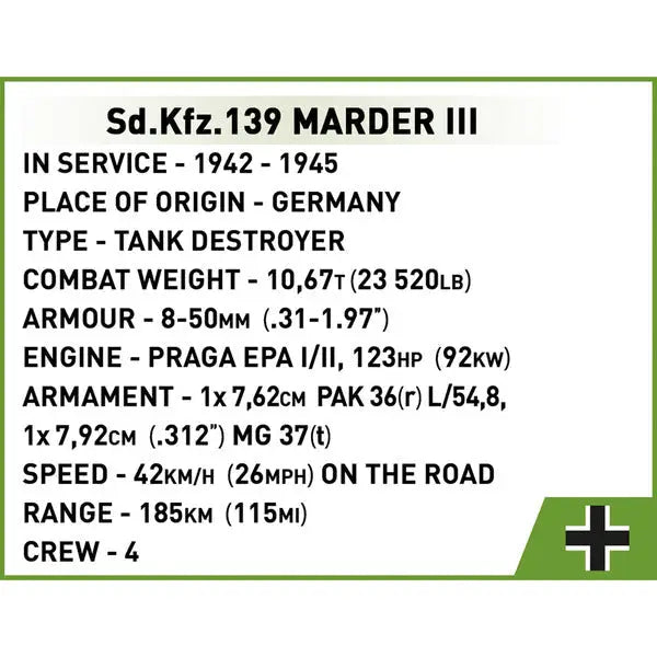 Cobi 3131 Sd.Kfz.139 Marder III Historical Collection Bausteine NerdMania