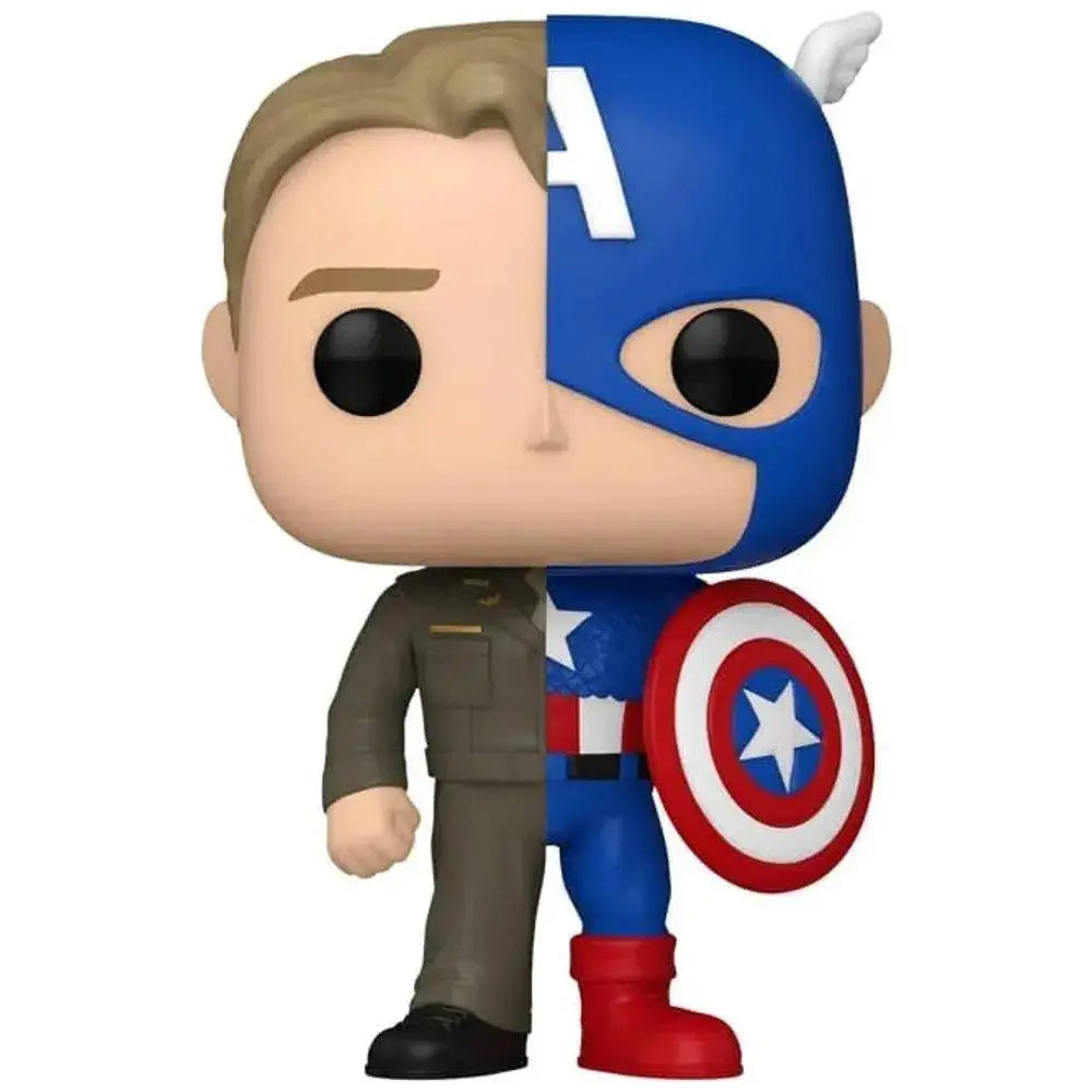 Marvel Funko POP! Split- Captain America/Steve Rogers (1431) Vinyl Sammelfigur - NerdMania
