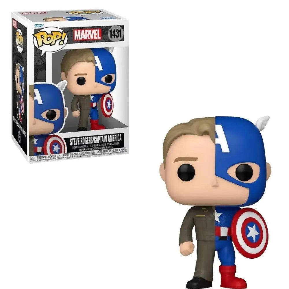 Marvel Funko POP! Split- Captain America/Steve Rogers (1431) Vinyl Sammelfigur - NerdMania
