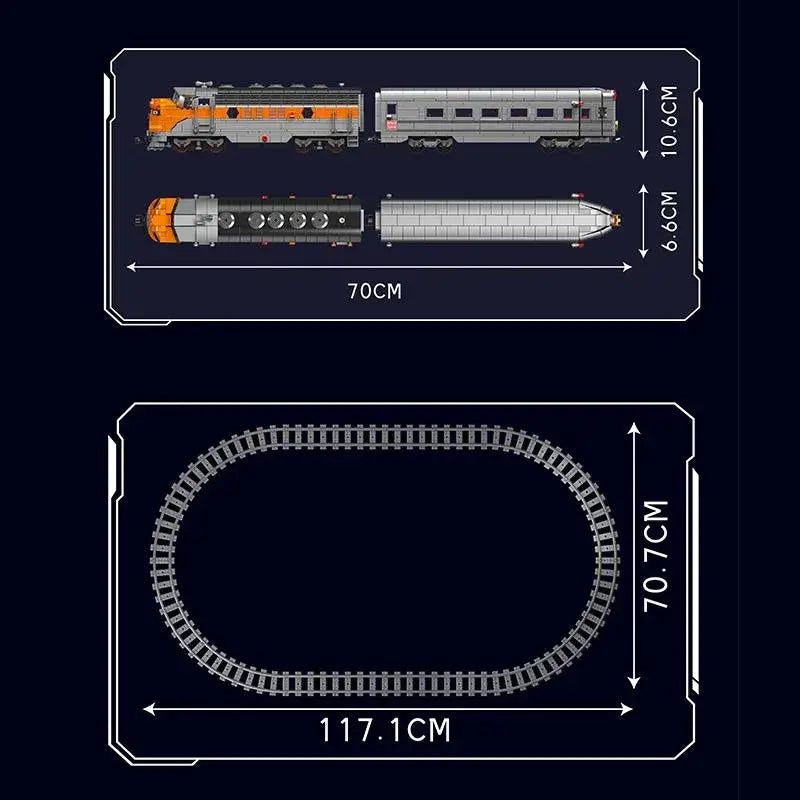 Mould King 12018S USA EMD F7 WP Power Functions Bausteine Bricks