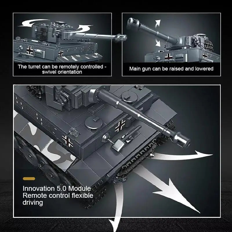 Mould King 20014S Tiger Panzer Power Functions Bausteine Bricks WWII