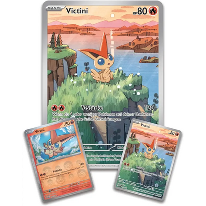 Pokémon Karmesin & Purpur KP10.5 Victini Illustrations-Kollektion Schwarze Blitze & Weiße Flammen TCG Sammelkarten NerdMania