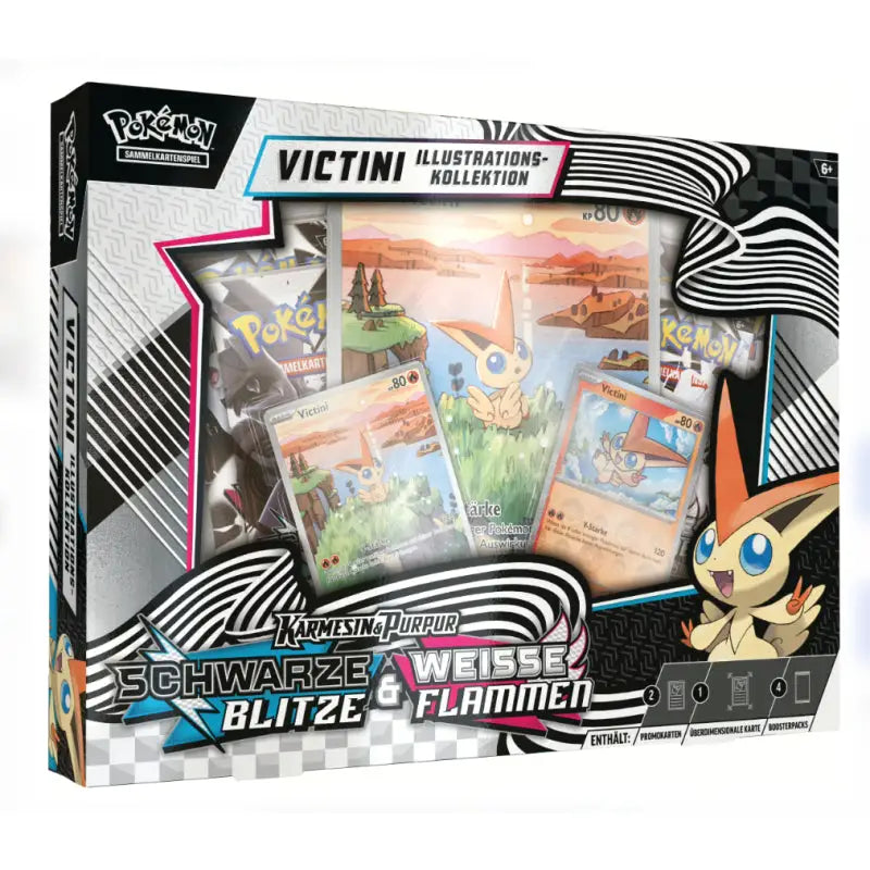 Pokémon Karmesin & Purpur KP10.5 Victini Illustrations-Kollektion Schwarze Blitze & Weiße Flammen TCG Sammelkarten NerdMania