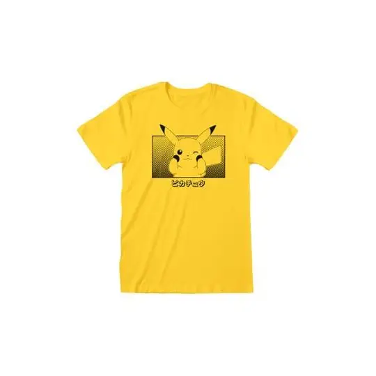 Pokémon T-Shirt Pikachu Katakana Bekleidung Merch - NerdMania