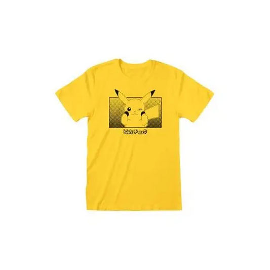 Pokémon T-Shirt Pikachu Katakana Bekleidung Merch - NerdMania