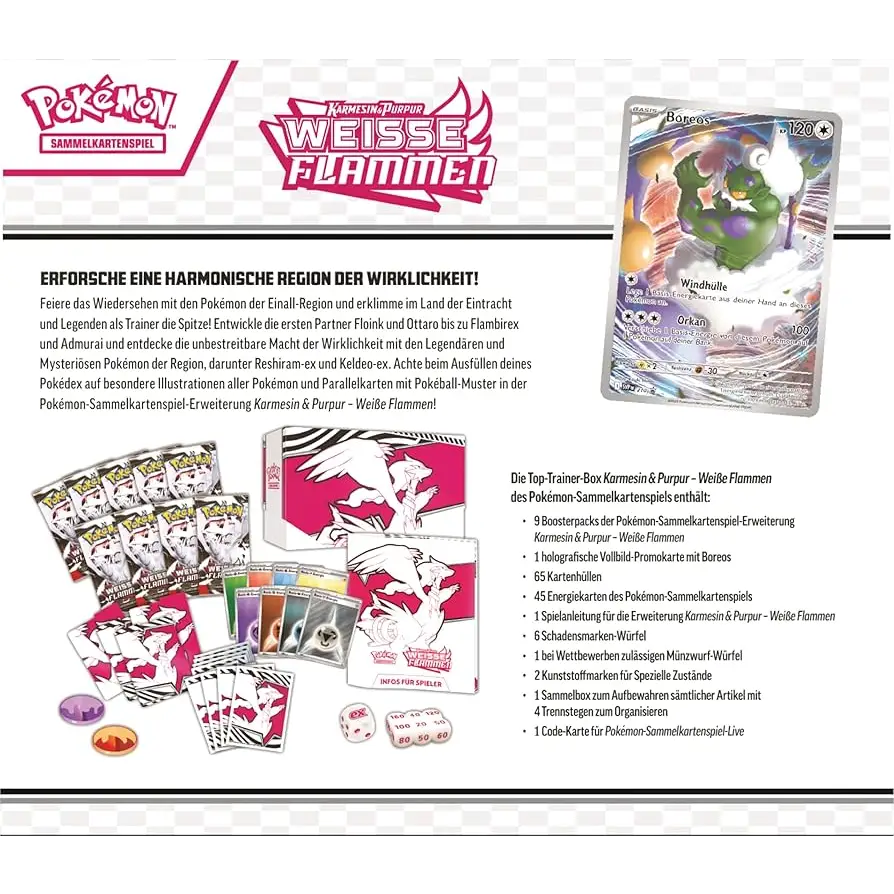 Pokémon Weiße Flammen Top Trainer Box KP10.5 Sammelkarten TCG NerdMania