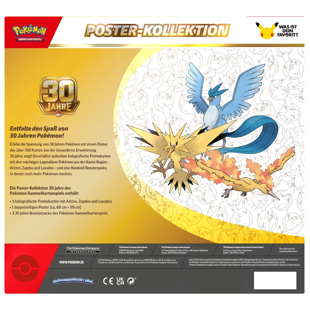 Pokémon 30 Jahre Poster Kollektion Deutsch Sammelkarten NerdMania