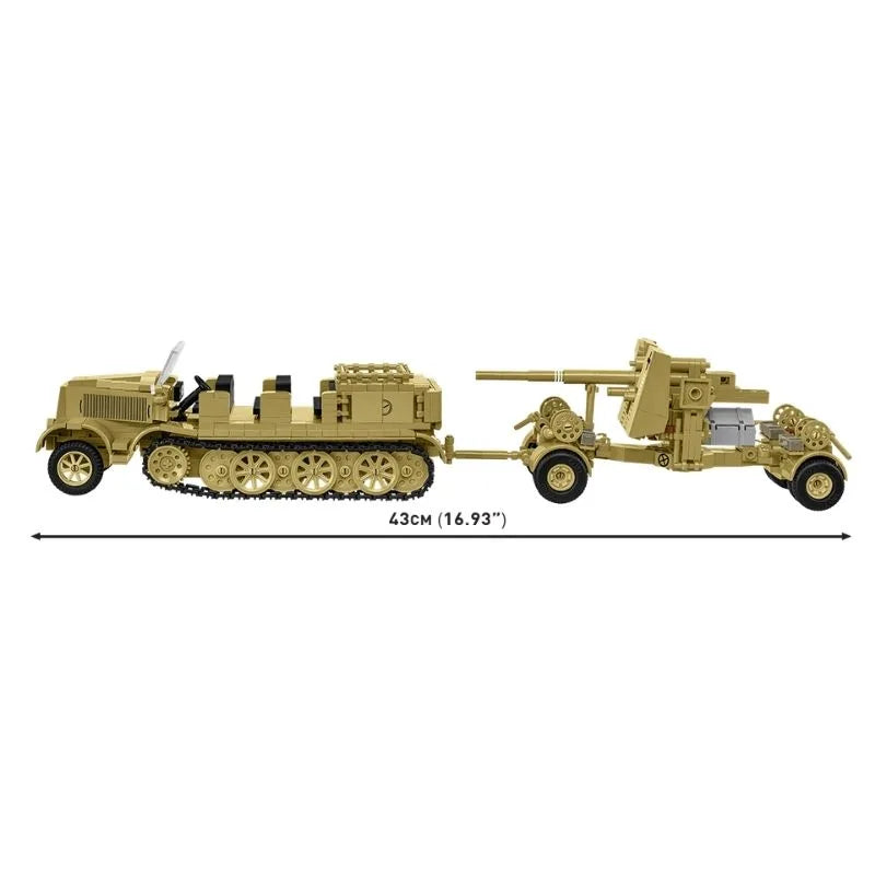 Cobi 3143 Sd.Kfz.8 Towing 8,8cm FLAK 36 WWII Klemmbausteine NerdMania