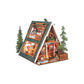 Robotime Rolife A-Frame Cabin - DIY 3D Miniaturhaus Holz Puzzle Architektur Bausatz NerdMania