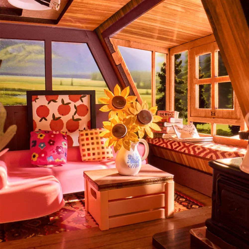 Robotime Rolife A-Frame Cabin - DIY 3D Miniaturhaus Holz Puzzle Architektur Bausatz NerdMania