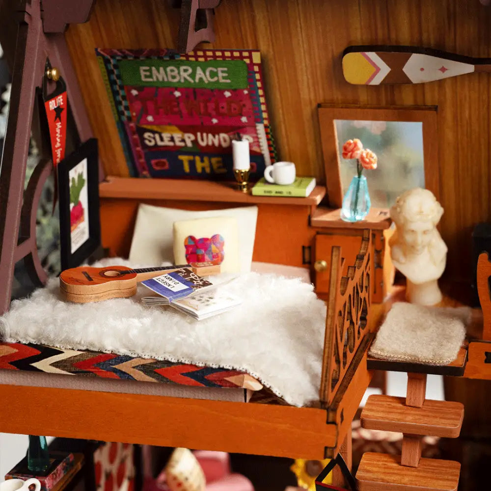 Robotime Rolife A-Frame Cabin - DIY 3D Miniaturhaus Holz Puzzle Architektur Bausatz NerdMania