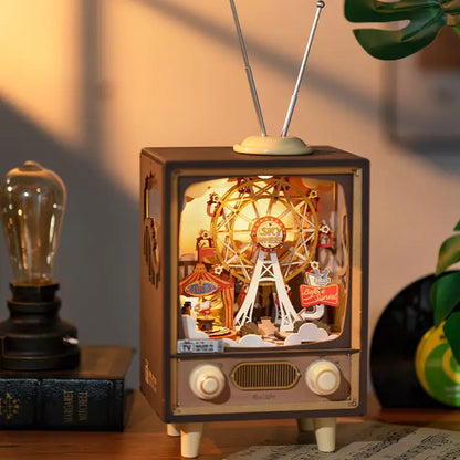 Robotime Rolife Music Dreamer Sunset Carnival - DIY 3D Holz Puzzle Spieluhr mit Licht NerdMania