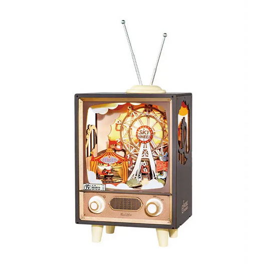 Robotime Rolife Music Dreamer Sunset Carnival - DIY 3D Holz Puzzle Spieluhr mit Licht NerdMania