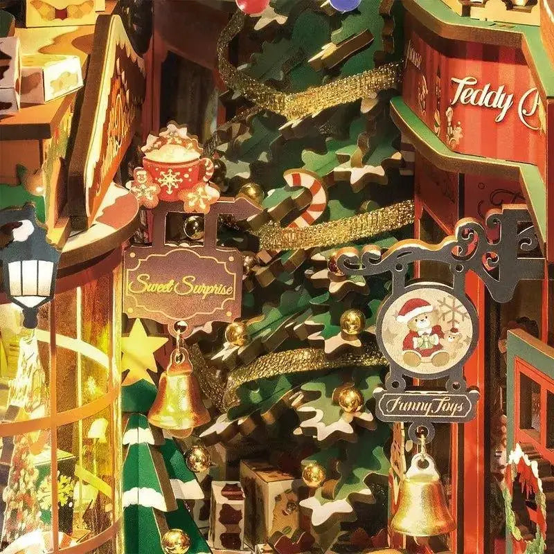 Rolife Book Nook Christmas Street TGC06 Robotime Bausatz Holz Weihnachten - NerdMania