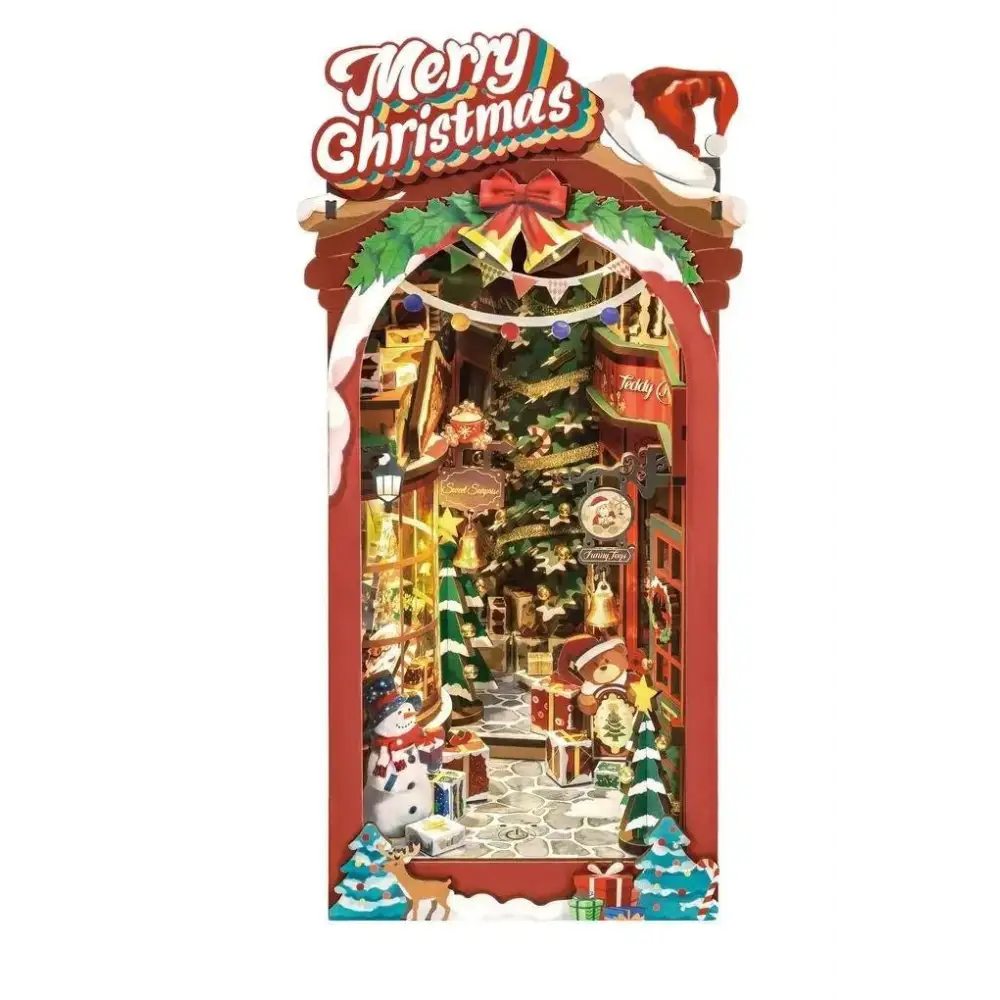 Rolife Book Nook Christmas Street TGC06 Robotime Bausatz Holz Weihnachten - NerdMania