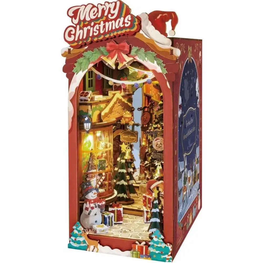 Rolife Book Nook Christmas Street TGC06 Robotime Bausatz Holz Weihnachten - NerdMania