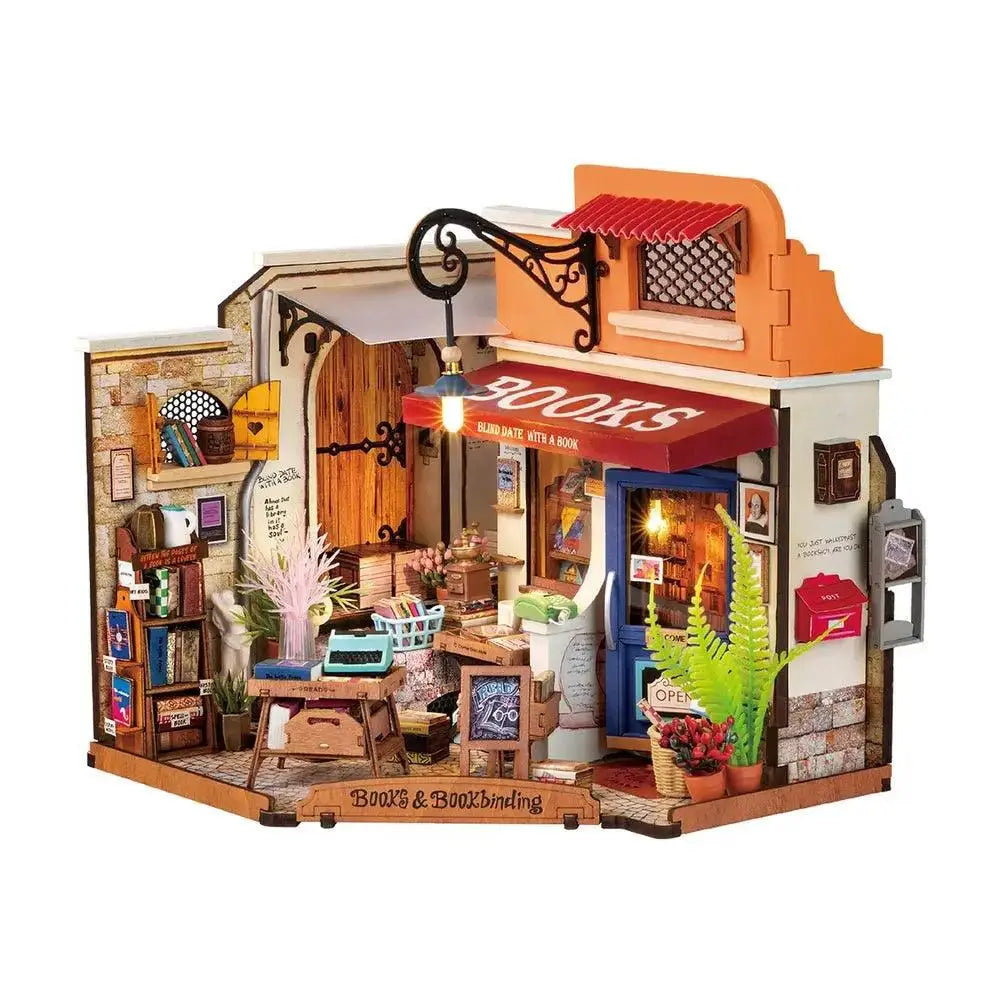 Rolife Corner Bookstore - Bausatz für Miniaturhäuser DG164 Holzbau Buchhandlung - NerdMania