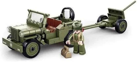 Sluban Bausatz,US Willys Jeep mit Pak, WW2, US Army, 143 Teile,NEU SL95713 - NerdMania