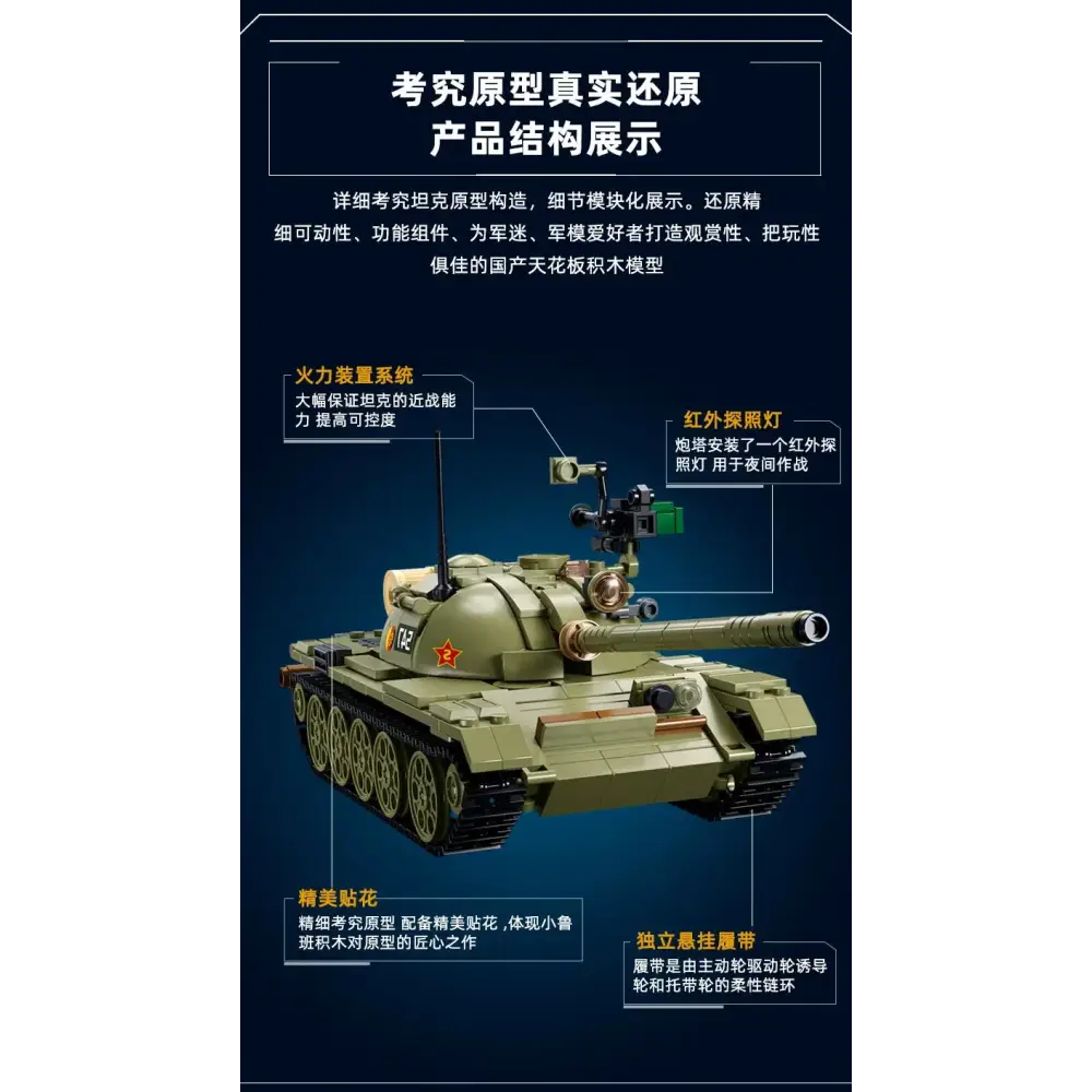 Sluban Building blocks BMP Infantry Fighting Vehicle T54 Medium tank Military tank model NerdMania