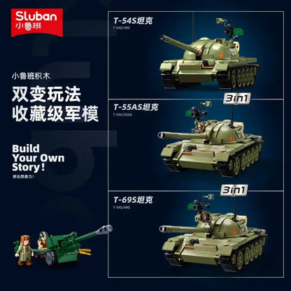 Sluban Building blocks BMP Infantry Fighting Vehicle T54 Medium tank Military tank model NerdMania